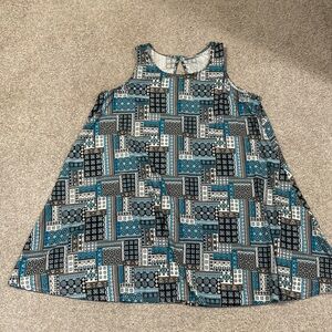 Bobbie Brooks Geometric Dress in Blue and Black